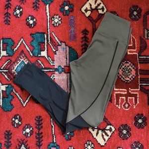 Olive green and black mesh Fabletic Leggings